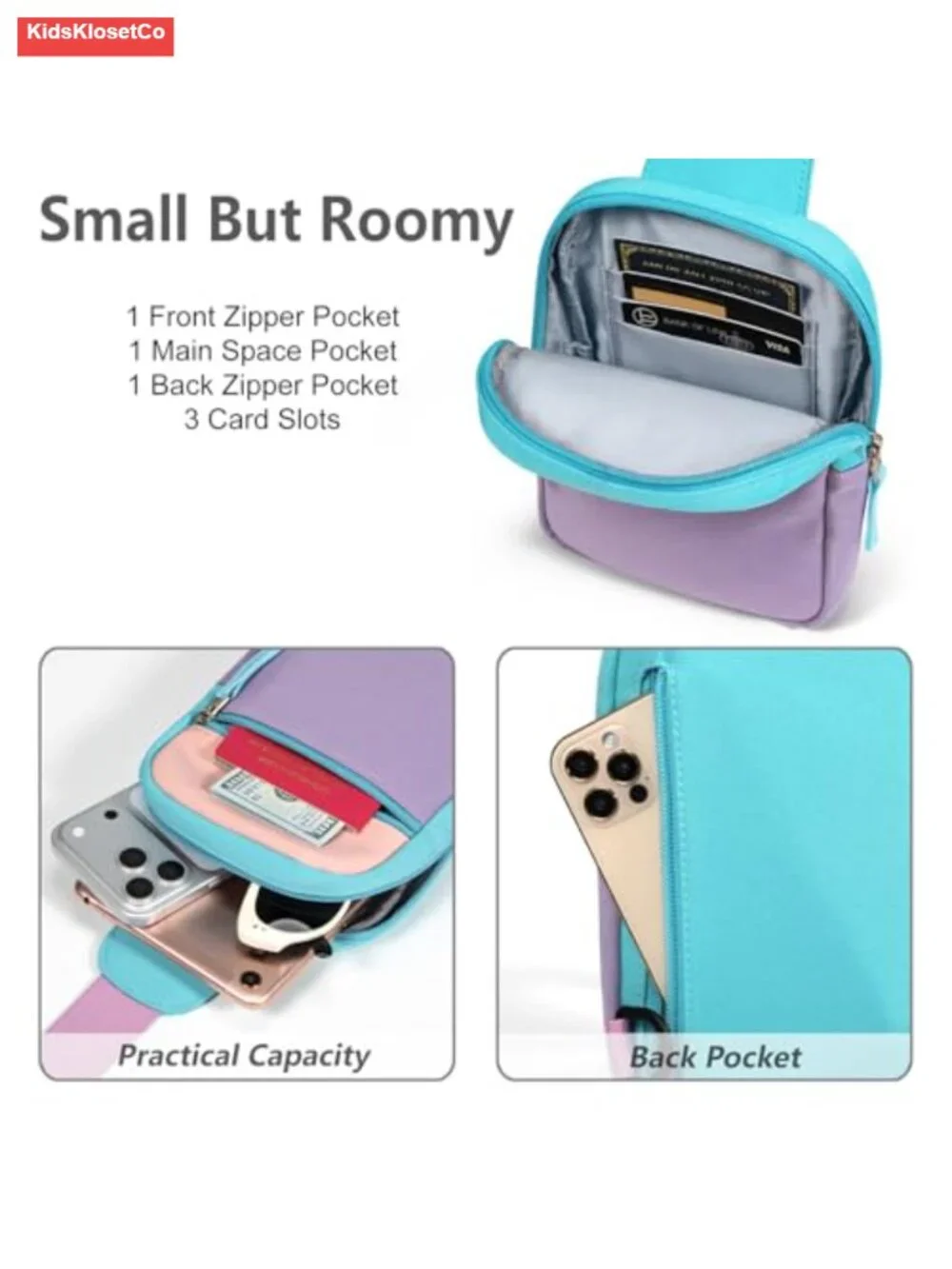 Fanny Pack Crossbody Bag Sling Purse for Teens Girls, Travel Essentials